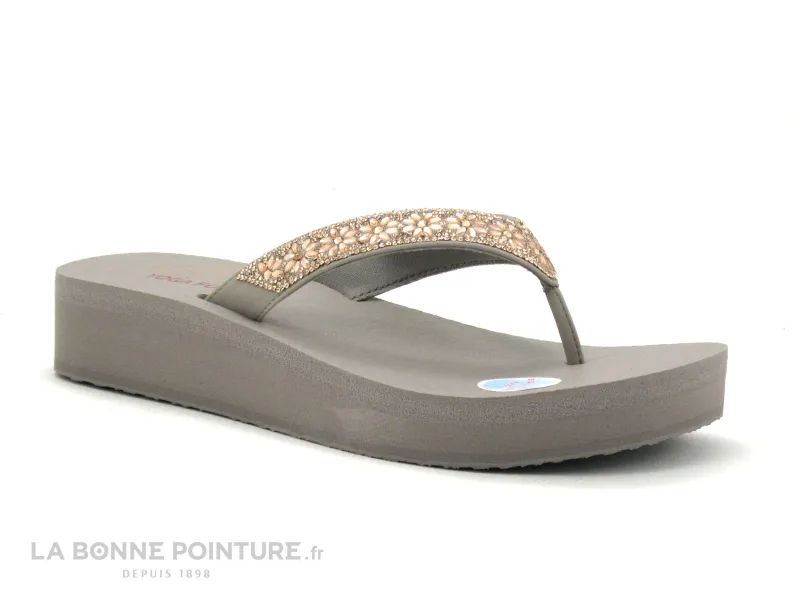 Achat chaussures Skechers Femme Entre-doigts, vente Skechers 119638 - Vinyasa - Wild Daisies - Taupe - Tong beige Femme